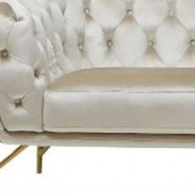 Load image into Gallery viewer, Velvet Chesterfield Sofa With Gold Legs - Beige