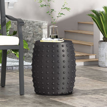 Load image into Gallery viewer, Outdoor End Table With Outstanding Studded Design - Matte Black