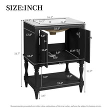 Load image into Gallery viewer, Modern Bathroom Vanity With Sink, Rectangular Cabinet With Open Shelf And Closed Storage
