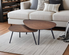 Load image into Gallery viewer, Solid Wood Round Nested Tables - Black And Brown