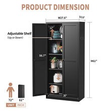 Load image into Gallery viewer, Kitchen Pantry Cabinet With 4 Adjustable Shelves, Heavy Duty Freestanding Organizer