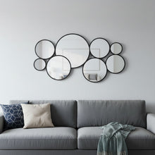 Load image into Gallery viewer, Metal Round Cojoined Accent Mirrors (Set of 8) - Black