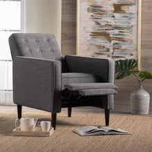 Load image into Gallery viewer, Mid-Century Modern Recliner With Button Tufted Waffle Stitch