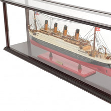 Load image into Gallery viewer, Hand Painted 1912 RMS Titanic Medium Display Case Model Boat - Black / Red
