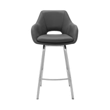 Load image into Gallery viewer, 41" Swivel Low Back Bar Height Bar Chair - Gray / Silver