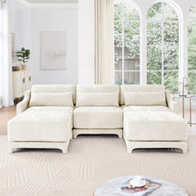 Load image into Gallery viewer, Stylish Sofa With Ottoman And Lumbar Pillows, Ergonomic Design