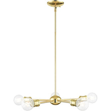 Load image into Gallery viewer, Five Light Dimmable Chandelier With Shades - Brass