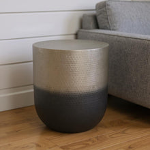 Load image into Gallery viewer, Metal Round End Table - Silver / Black