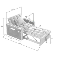 Load image into Gallery viewer, Convertible Sleeper Chair Sofa Bed Adjustable Pull Out Sleeper Chair Bed Multi-Pockets Folding Sofa Bed For Living Room Bedroom Small Space, 3 In 1 Sofa Bed