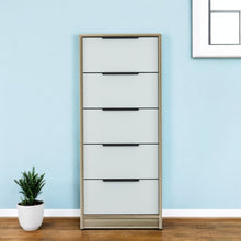 Load image into Gallery viewer, Five Drawer Chest - Brown / White