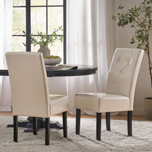 Load image into Gallery viewer, Carter - 5 Tuft Dining Chair With Button Tufted Backrest And Espresso Legs - Ivory