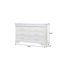 Load image into Gallery viewer, Solid Wood Six Drawer Double Dresser With Led - White