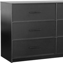 Load image into Gallery viewer, Wood Six Drawer Dresser - Black