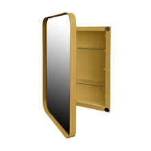 Load image into Gallery viewer, Recessed Metal Framed Medicine Cabinet With Mirror And Adjustable Shelves Wall Mirror With Storage For Bathroom
