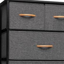 Load image into Gallery viewer, Fabric Six Drawer Chest - Gray / Black