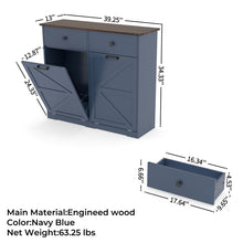 Load image into Gallery viewer, Double Tilt Out Trash Cabinet With Hideaway Drawer And Barn Door Style
