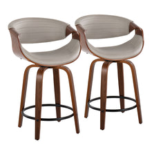 Load image into Gallery viewer, Symphony - Mid Century Modern Fixed Height Counter Stool With Swivel With Round Footrest (Set of 2)