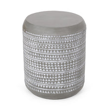 Load image into Gallery viewer, Outdoor Side Table With Cylindrical Shape - White