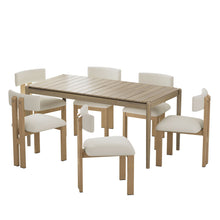 Load image into Gallery viewer, Modern 7 Piece Dining Set With Upholstered Armless Chairs And Dining Table