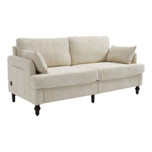 Load image into Gallery viewer, Chenille 2 Seater Sofa With LED Light, USB Charging Port, And Storage Bag