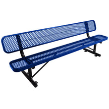 Load image into Gallery viewer, 6' Outdoor Steel Bench With Backrest