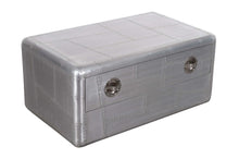Load image into Gallery viewer, 40" Aluminum Aviation Style Coffee Table With Drawer - Silver