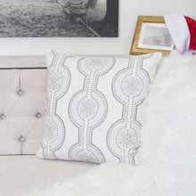 Load image into Gallery viewer, Holiday Throw Pillow With Snowflake Embroidery