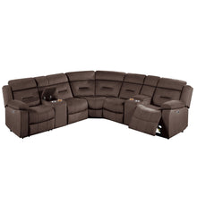 Load image into Gallery viewer, Power Reclining Sectional Set With Console Cup Holders