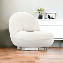 Load image into Gallery viewer, Boucle Slipper Chair - White And Silver