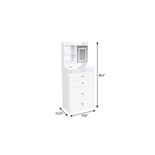 Load image into Gallery viewer, Mirrored Five Drawer Vanity Table Lights - White