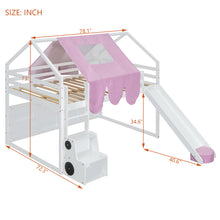 Load image into Gallery viewer, Loft Bed With House Shaped Frame And Tent