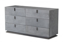 Load image into Gallery viewer, Gunmetal Crackle Finish Six Drawer Double Dresser - Gray