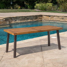 Load image into Gallery viewer, Della - Modern Industrial Dining Table With Acacia Wood Top - Teak