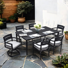 Load image into Gallery viewer, Outdoor Modern Dining Set, Chairs Sunbrella Cushioned And Dining Table With Umbrella Hole