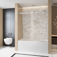 Load image into Gallery viewer, Frameless Single Sliding Shower Door & Handle And Square Tube Track
