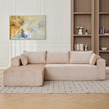 Load image into Gallery viewer, Compression Sectional Couch With Comfy Chaise, Boneless L Shape Sofa With Deep Seat