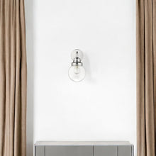 Load image into Gallery viewer, One Light Wall Sconce With Round Glass Shade - Silver