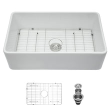 Load image into Gallery viewer, Elegant Farmhouse Apron Front Ceramic Single Bowl, Kitchen Basin