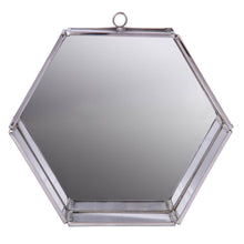 Load image into Gallery viewer, 8" Hexagon Steel Framed Accent Mirror - Silver