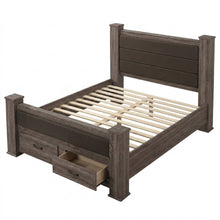 Load image into Gallery viewer, Upholstered Bed With Footboard Drawers