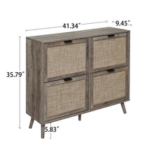 Load image into Gallery viewer, 4 Door Shoe Rack, Freestanding Modern Shoe Storage Cabinet