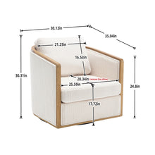 Load image into Gallery viewer, Corduroy Barrel Chair, 360 Degree Swivel