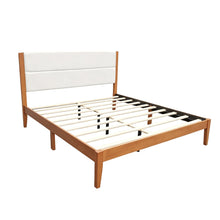 Load image into Gallery viewer, Platform Bed Frame With Upholstered Headboard, Slat Support