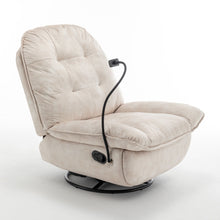 Load image into Gallery viewer, Modern Swivel Gliding Recliner Chair With Rocking Function And Phone Holder, Large Comfortable
