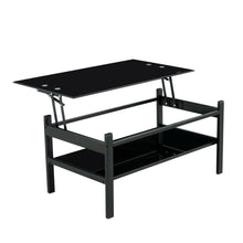 Load image into Gallery viewer, Glass Lift Top Coffee Table, Modern Simple 2-Layer Tempered Glass Coffee Table For Living Room - Black