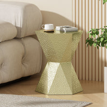 Load image into Gallery viewer, Modern Hexagon Side Table With Knockout Pit Texture - Gold