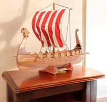 Load image into Gallery viewer, Hand Painted Model Boat Tabletop Sculpture (401201) - Brown