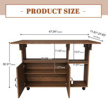 Load image into Gallery viewer, Multi Functional Folding Table With Storage Shelves And Wheels