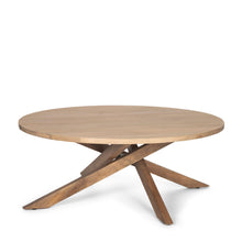 Load image into Gallery viewer, 42" Solid Wood Round Cross Legs Coffee Table - Natural