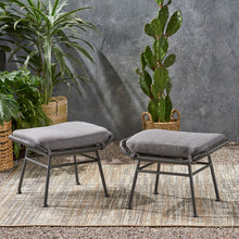 Load image into Gallery viewer, Outdoor Modern Boho Wicker Ottoman With Cushions (Set of 2)